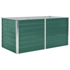 VidaXL Plantenbak Verhoogd 160x80x77 Cm Gegalvaniseerd Staal Groen