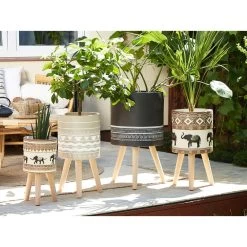 Beliani Plantenbak Voor Buiten ACHILIO - Bruin Magnesiumoxide -GroenThuis Voordeel 1000018186 0103