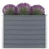 VidaXL Plantenbak Verhoogd 100x100x77 Cm Gegalvaniseerd Staal Grijs -GroenThuis Voordeel 1000040023