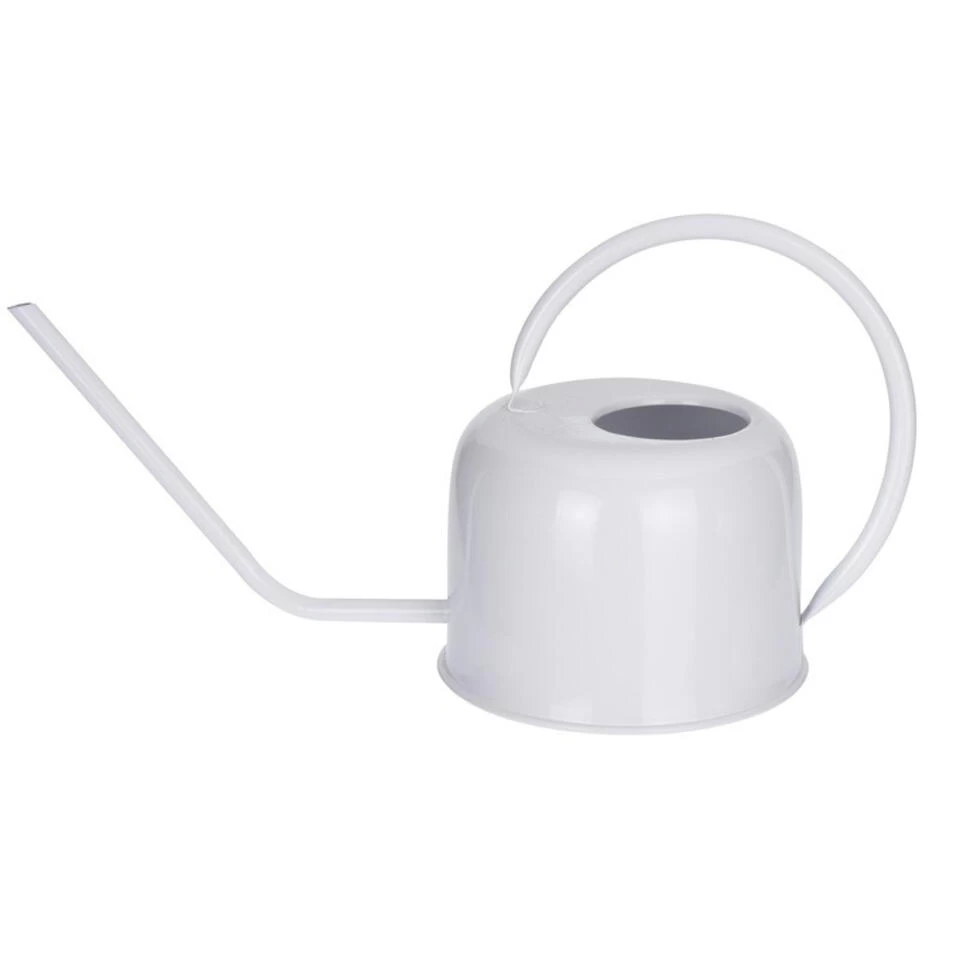 Gieter - Wit - Metaal - RVS - Retrolook - 1.1 Liter 4 Gieter - Wit - Metaal - RVS - Retrolook - 1.1 Liter - Afbeelding 2