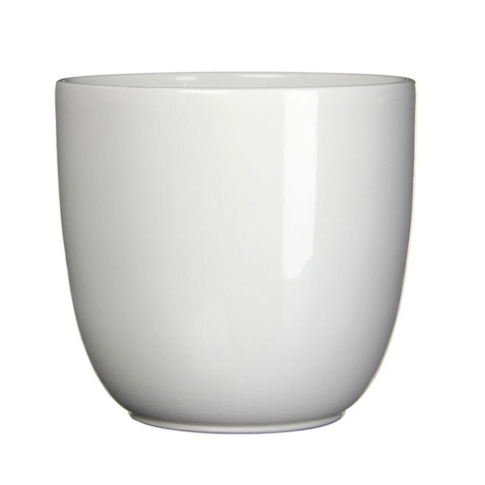 Mica Decorations Bloempot - Keramiek - Wit - H11 X D12 Cm