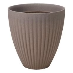 Pro Garden 3 X Bloempot Lotus Rond 40x42cm Taupe