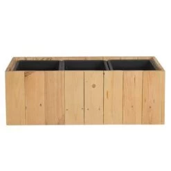 Beliani Plantenbak Voor Buiten TRIKALA - Lichte Houtkleur Dennenhout