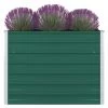VidaXL Plantenbak Verhoogd 100x100x77 Cm Gegalvaniseerd Staal Groen