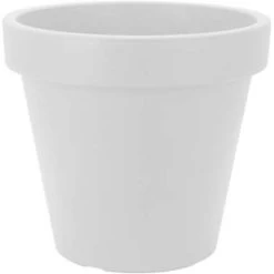 Merkloos Bloempot - Wit - Kunststof - Rond - 30 Cm