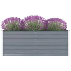 VidaXL Plantenbak Verhoogd 160x80x45 Cm Gegalvaniseerd Staal Grijs