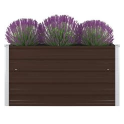 VidaXL Plantenbak Verhoogd 100x100x45 Cm Gegalvaniseerd Staal Bruin