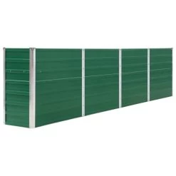 VidaXL Plantenbak Verhoogd 320x40x77 Cm Gegalvaniseerd Staal Groen