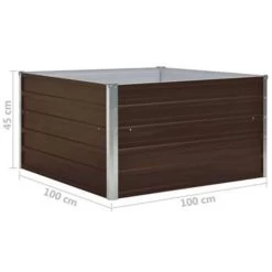 VidaXL Plantenbak Verhoogd 100x100x45 Cm Gegalvaniseerd Staal Bruin -GroenThuis Voordeel 4216e9df461849e2a1463740bd325386